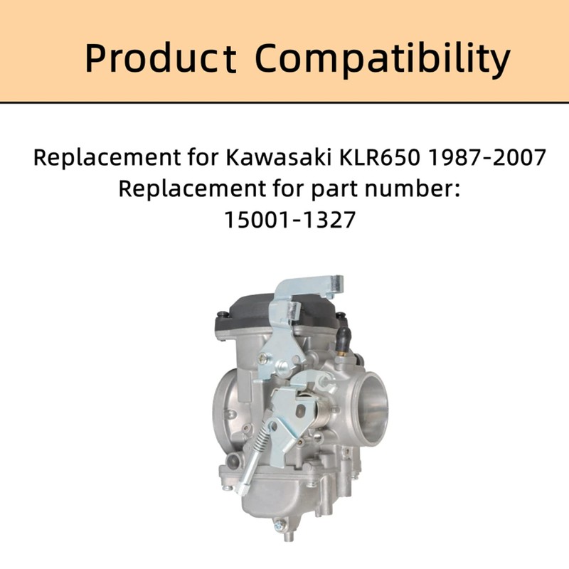 waltyotur Motorcycle Carburetor Replacement for KLR650 1987-2007 Carb 15001-1327