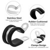 52PCS Rubber Lined P Clips, Stainless Steel Rubber Hose Pipe