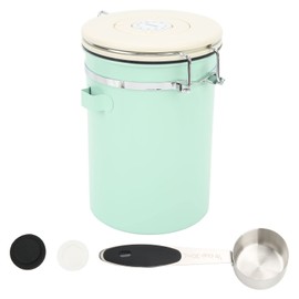 Tudaheuiy Airtight Stainless Steel Coffee Jar with Shovel, Coffee Bean Canister, Airtight Coffee Container, Vacuum Coffee Container for Coffee Beans, Nuts, Cocoa, Tea Leaves (1.8L)