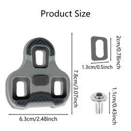 Bicycle Grip Cleats, Cleats Shoe Plate Set Compatible with Look Keo Bike Pedals, 4.5° MTB Pedal Plates Road Cleats Bicycle Accessories Set, Grey