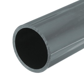 sourcing map 3.5 Inch PVC Rigid Tube Round Pipe Tubing Hardware Tubing 76.6mm ID 90mm OD 20cm/8" Length Light Grey High Impact for Water Pipe, Crafts