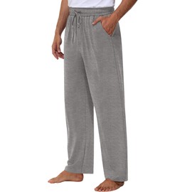 Neer 3 Pack Baggy Sweatpants for Men Knit Lightweight Lounge Pants Straight Leg Pajama Pant with Pocket(M,Black, Dark Grey, Cement Color)