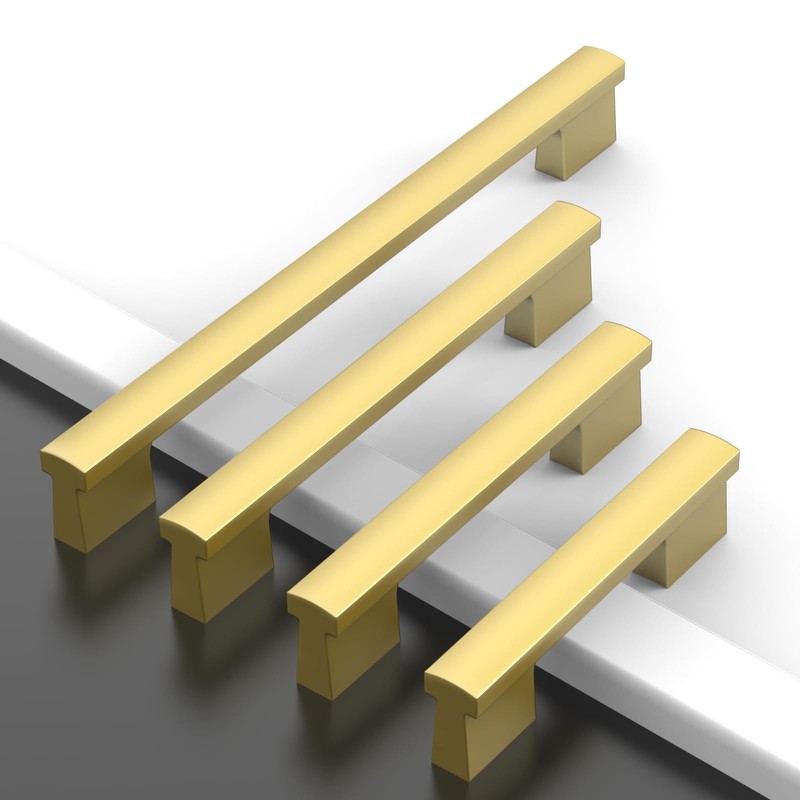 Amerdeco 10 Pack Brushed Gold Cabinet Pulls 7.5 Inch(192MM) Hole