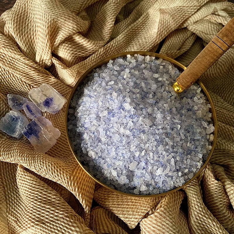 Premium Blue Salt Crystals – Coarse, Rare Mineral Salt, High