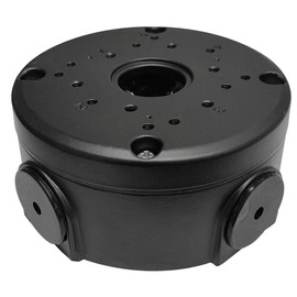 Universal Deep Base Junction Box for CCTV IP Camera Dome and Bullet Type Solid Metal (Black)