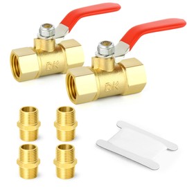 TAILONZ 2 Point 1/4" Brass Ball Valve Switch, Brass Joint with 1/4" PT Thread