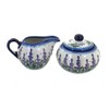 Blue Rose Polish Pottery Lavender Fields Sugar Bowl & Creamer