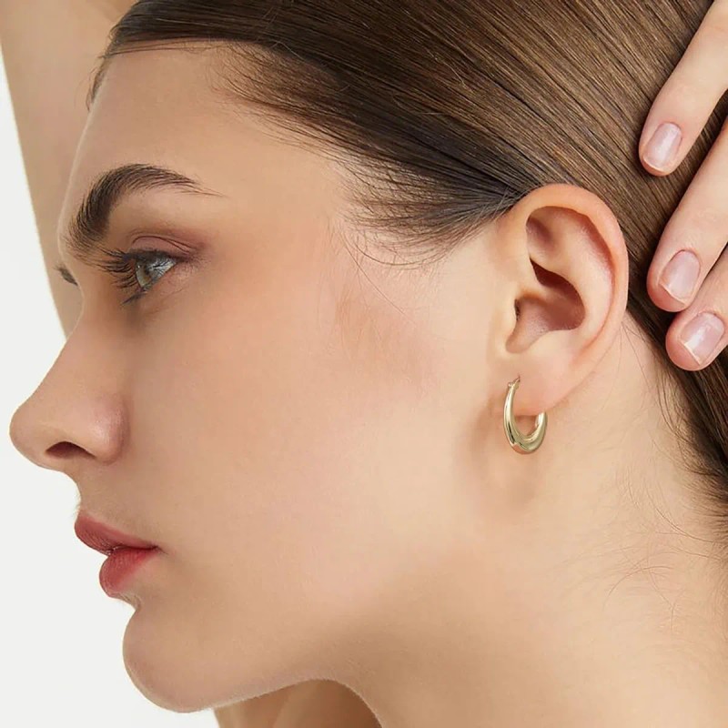Aretes De Oro 14k Niña Mujer Dama Ovalados Joyería Regalos