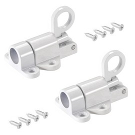 BRIOTA Pack of 2 Automatic Locking Door Bolts, Spring Locking Window Latch, Burglary Protection, Window Lock with Screws for Windows, Cupboard Doors, Balcony Doors (White)