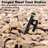 16Pcs Tent Stakes, 12in Heavy Duty Tent Stakes with Storage