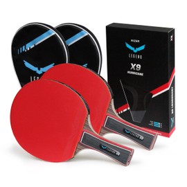 RIZER Legend X-Series Table Tennis Paddle | with Ping Pong Racket Case | 7-Ply Blade, Offensive 2.1mm, Competition Ping Pong Racket, Premium Table Tennis Racket, Racquet (X9 Carbon (2-Pack))