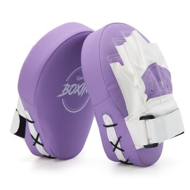 Valleycomfy Boxing Curved Focus Punching Mitts- Leatherette Training Hand Pads,Ideal for Karate, Muay Thai Kick, Sparring, Dojo, Martial Arts(Purple)