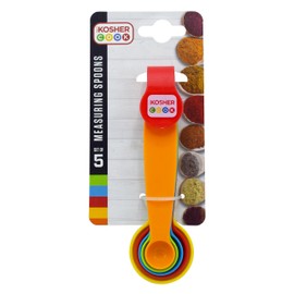 Multicolor Measuring Spoons - 5 Piece Set for Precise Cooking and Baking - Stackable Nesting Design - Color Coded Kitchen Tools by The Kosher Cook