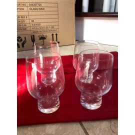 QTY 4 NEW ALESSI FOR DELTA AIRLINES 044207725 Wine SHORT STEM GLASSES 4.5 Height