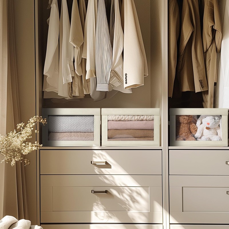 Homsorout Storage Bins Closet Storage - Bins with Lid, Stackable