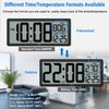 WallarGe Backlight Digital Wall Clock Battery Operated - with Temperature