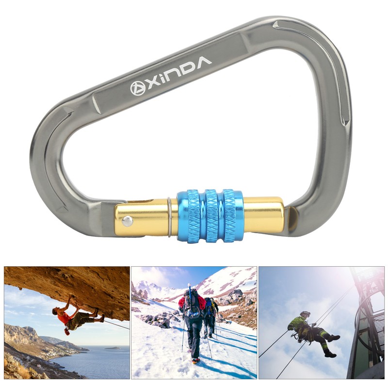 XINDA Climbing Carabiner Safety Buckle Quick Hanging D‑Type Screw Main