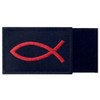 Jesus Fish Ixis Embroidered Velcro Patch, Red and Black