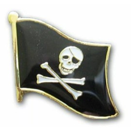 Flagline Jolly Roger Pirate Eye Patch Flag Bike Motorcycle Hat Cap lapel Pin