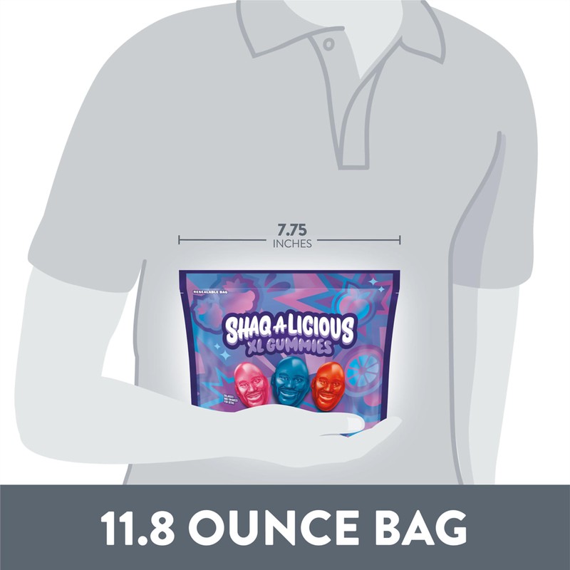 SHAQ-A-LICIOUS XL GUMMIES Original Flavor Chewy, Candy Bag, 11.8 oz