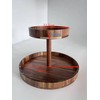 Extra Large 2-Tier Acacia Wood Lazy Susan, 15 Inch Round