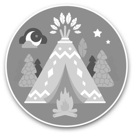 2 x 7.5cm Vinyl Stickers - Teepee Camping Tent Forest Trees Decals 35038