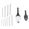 Yosoo 2 Piece Keyless Drill Chucks, 10PCS Bits, Hex Shank