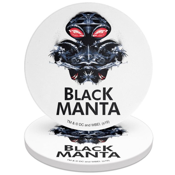 GRAPHICS & MORE Aquaman Movie Black Manta Round Ceramic Coasters,