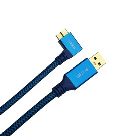 Seadream Micro USB 3.0 Cable M/M Braided 3.3FT- Angle Micro USB - USB 3.0 A to Micro B - USB 3.0 Micro B Male to USB 3.0 Type A Male Gen 1 5Gbps
