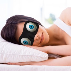 Eye Sleep Mask Funny Blindfold for Women Men Kid, Upgraded 3D Contoured 100% Blackout Sleeping Mask with Adjustable Strap, Soft Night Blindfold for Travel Naps Shift Works Games