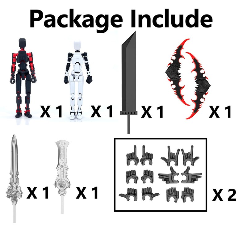 (Assembly Completed) 3D Printed Action Figure，T13 Robot Action Figure, T13