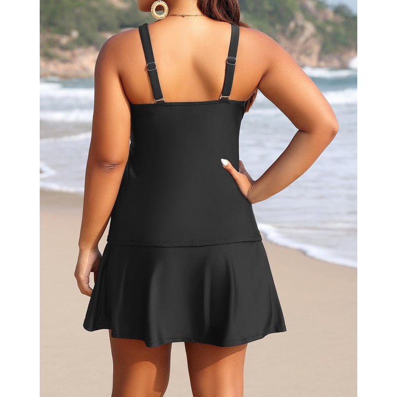 Daci - Traje de baño tankini con falda, 2 piezas