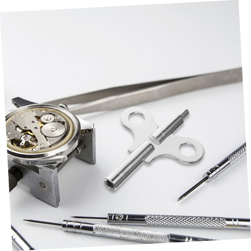 LALAFINA 2pcs Steel Clock Winding Key Durable Clock Tool Lightweight