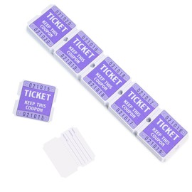 DGBDPACK 250 Raffle Tickets, 50/50 Raffle Tickets, Double Tickets for Festivals, Carnivals, School Events, Baby Showers, Summer Parties (Purple)