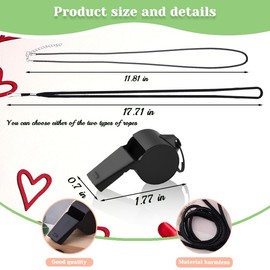 Black Lifegard Emergency Whistle for Women Hiker Super Loud Survival Whistles Life Saving Whistles for Women Men Coachers Referee Whistle with Lanyard for Teachers Referees