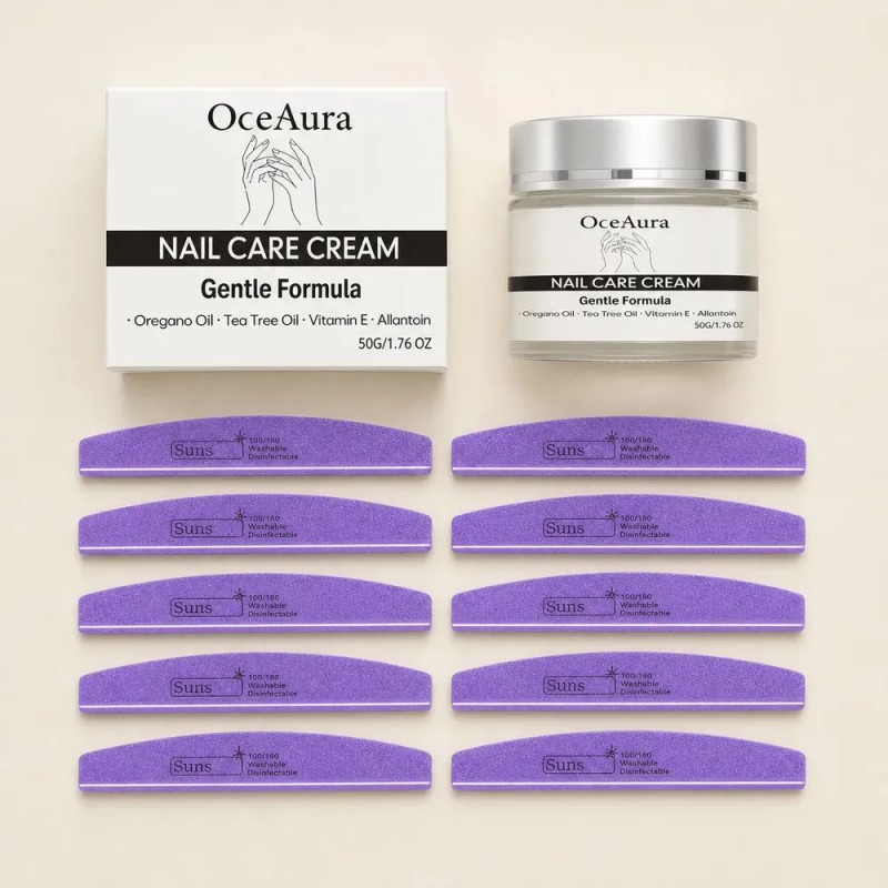 Lj Oceaura Crema Para Unas 50g + 10 Limas Buffer