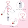 Gjinxi 2PCS Cute Cat Keychains, Fuzzy Kitty Cat Keychain for