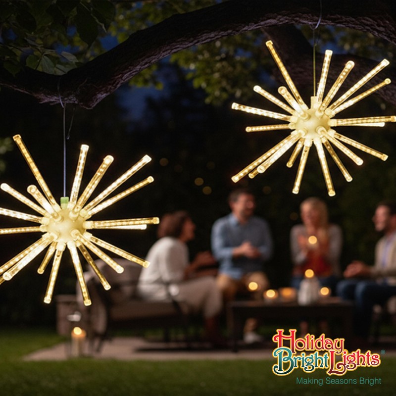 Holiday Bright Lights 20 Inch LED Meteor Burst Warm White