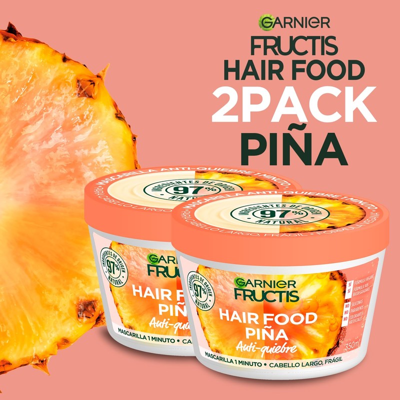Kit Garnier Fructis Hair Food Piña 2 pack de mascarilla