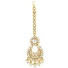 Aheli Kundan Pearl Choker Multi Layered Collar Pendientes con Maang