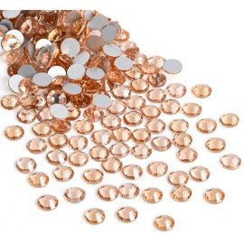 Jollin Glue Fix Flatback Rhinestones Glass Diamantes Gems for Nail Art Crafts Decorations Clothes Shoes(SS12 1440pcs, Champagne)