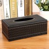 AIMALL Elegant PU Leather Tissue Box - High-End Decorative Rectangular