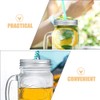 LABRIMP 4pcs Stainless Steel Mason Jar Lids with Straw Hole