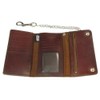 Biker Men's Buffalo Nickel Snap Antique Genuine Leather Chain Wallet,