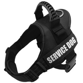 Fairwin Service Dog Vest-No-Pull Dog Harness with Handle Adjustable Reflective Patches in Training Vest Harness for Small Medium Large Breed Outdoor Walking