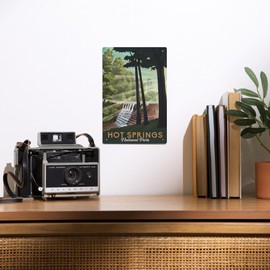Lantern Press 6x9 Inch Metal Sign, Hot Springs National Park, Arkansas, Lithograph National Park Series