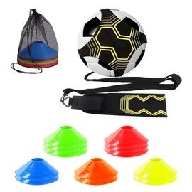 Kaslaider Football Training Accessories, All-in-One Football Trainer and 12 Hats, Adjustable Waist Belt for Balls Size 3/4/5, Football Gifts for Football Training and Sports Lovers