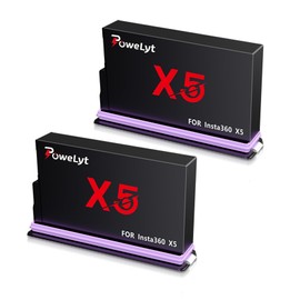 PoweLyt 360 X5 Battery 2 Packs 2800mAh High Capacity Waterproof X5 Battery Support Low Temperature Shooting with Protection Box Can Store Misro SD Card Fully Compatible with 360 X5 Action Camera