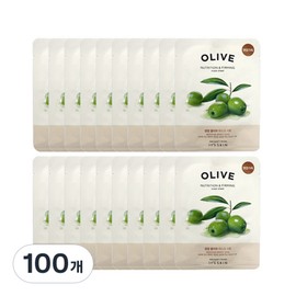 It's Skin Fresh Olive Mask Sheet 20g, 1 pack, 100 pieces / 잇츠스킨 생생 올리브 마스크 시트 20g, 1개입, 100개