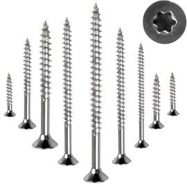 Stahlia 50x Chipboard Screws 4.5 x 100 mm Partial Thread Torx Wood Screws Stainless Steel Screws VA V2A Screws Set Chipboard Countersunk Screws Universal Screws A2 TX20
